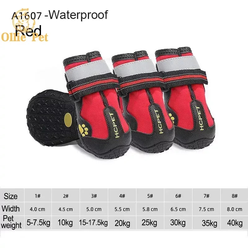 Dog Shoes Waterproof Rain Boots — Anti-Slip, Warm Snow & Reflective Protection for Small and Large Pets