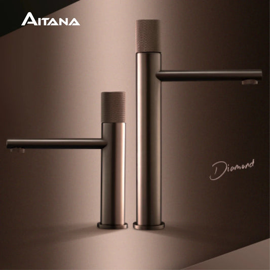 Brass Black Bathroom Faucet – High-End Hot & Cold Round Hand Washing Faucet for Toilet & Hotel