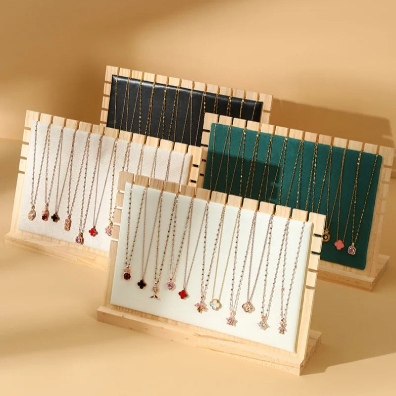 Creative Solid Wooden Necklace Display Frame – Pendant Support Jewelry Display Stand
