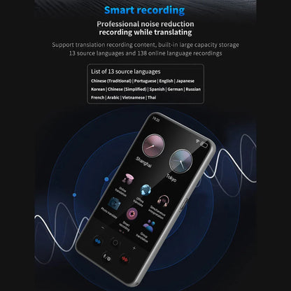 S85 Pro Language Translator Device – 138 Languages, Voice & Video Recording, Offline Translation, 8GB, 2000mAh