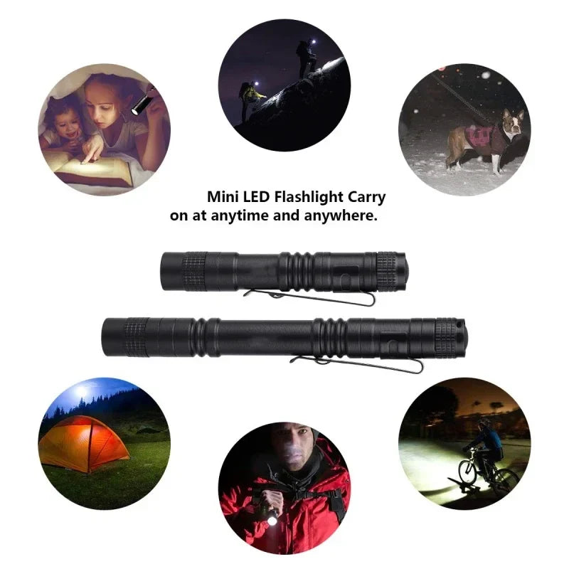 Mini Portable LED Pen Light – Ultra Bright Pocket Handheld Flashlight High Lumens Torch for Camping, Outdoor & Emergency Use
