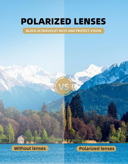 Polarized Sports Sunglasses for Men – Lightweight Comfortable Square UV400 Eyewear with Original Case