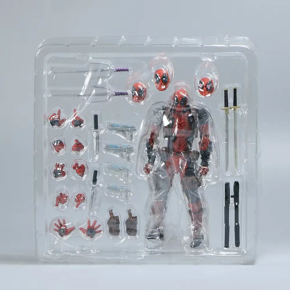 AMAZING YAMAGUCHI Deadpool & Wolverine 2.0 Action Figure – Grey Mutants Joint Movable KAIYODO Model Toy for Kids & Collectors