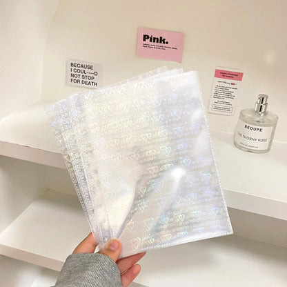 A5/A6/A7 Transparent File Holder Set – 10pcs 6-Hole Loose Leaf PVC Binder for DIY Document Storage