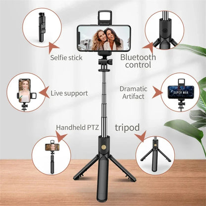 Wireless Selfie Stick & Tripod Stand with Light – Bluetooth Remote for iPhone, Mobile & TikTok Live