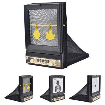 AirSoft Shooting Targets with Trap Net Catcher – Reusable BB & Pellet Target Stand with Paper Sheets, Diamond Grade 24BD