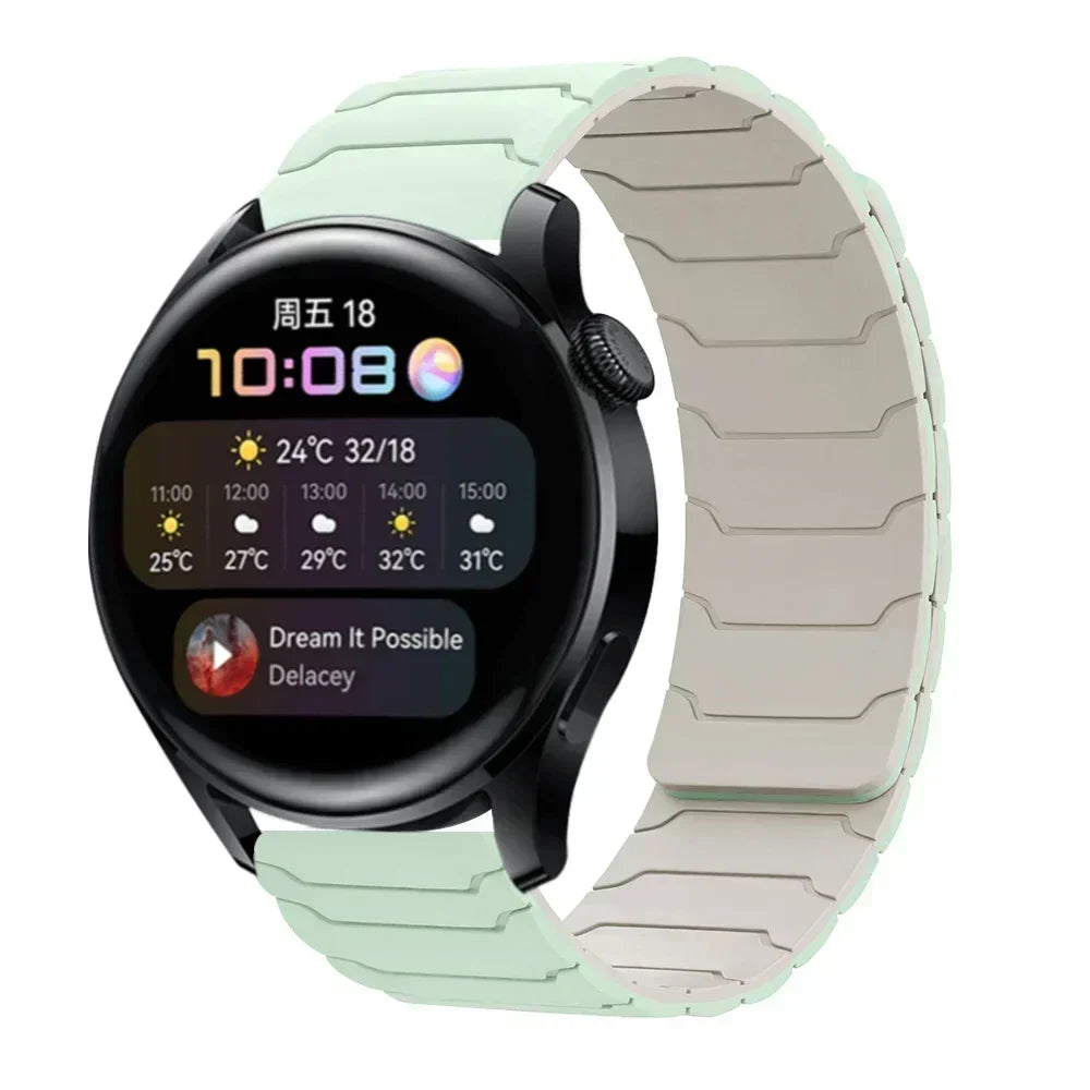 22mm Magnetic Silicone Watch Strap – Replacement Sport Wristband for OnePlus Watch 3/2R/2 & OPPO Watch X/X2/4 Pro 46mm Band