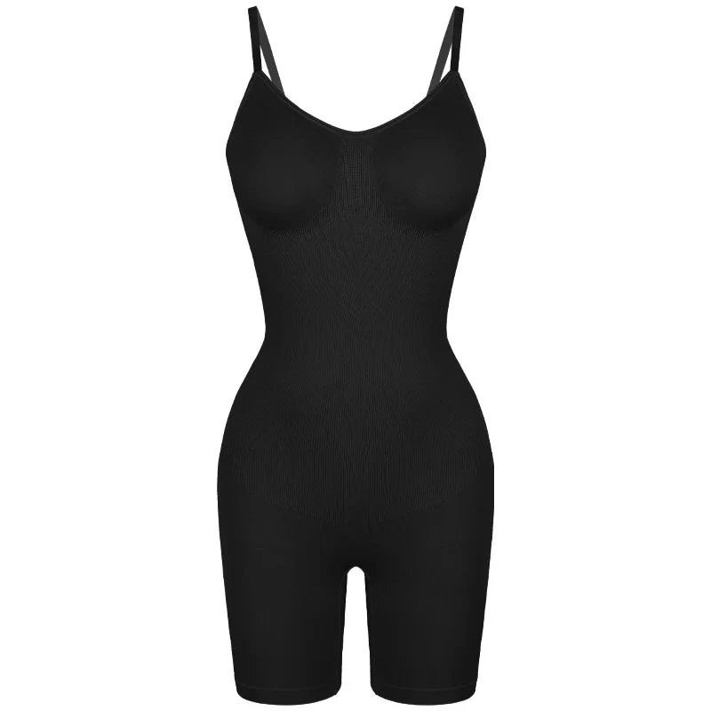 Women’s Bodysuit Shapewear Tank Top — Tummy Control Full Body Shaper with Anti-Chafing Shorts, Waist Trainer & Butt Lifter