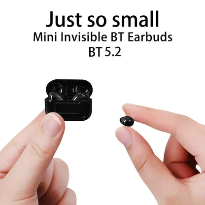 Invisible Mini Bluetooth Earphones V5.2 – TWS In-Ear Wireless Earbuds with Noise Reduction & Mic for Sleep