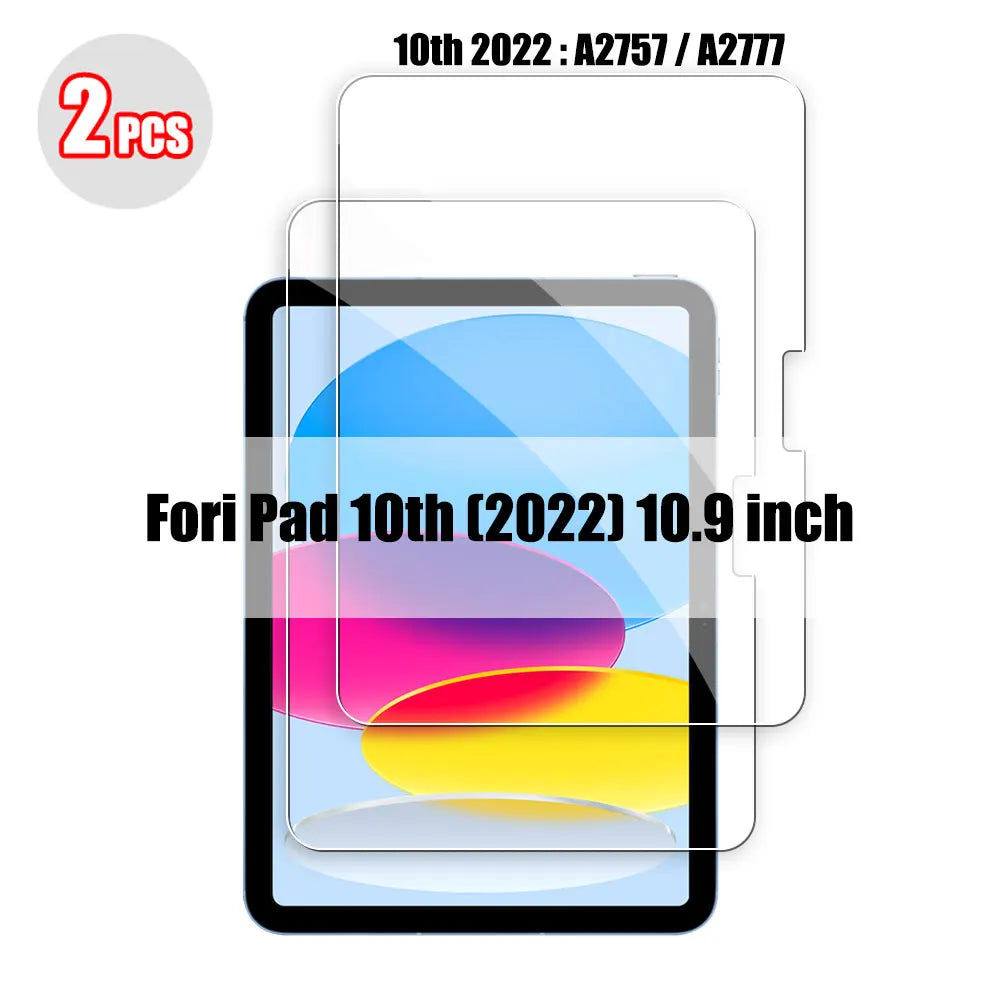 2PCS Tempered Glass Screen Protector for iPad Pro 11/12.9, Air 4/3/2, Mini 6/5/4/3 (2021/2024 Models)