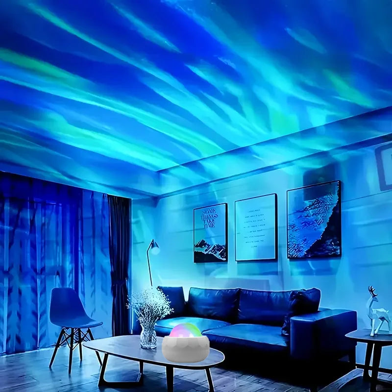 LED Aurora Galaxy Projector - RGB 7 Mode 360° Rotating Night Sky Light With Remote for Home Theater Room Decor