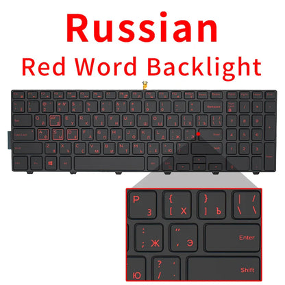 Dell Inspiron 15 Keyboard Replacement – BR/SP/US Russian Layout Backlit Keyboard for 3567 5577 5555 5557 5559 3543 5547 5549 5548 P39F P51F