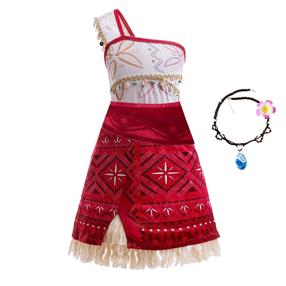 Disney Moana Princess Dress - Girls Vaiana Ocean Adventure Halloween Cosplay Costume