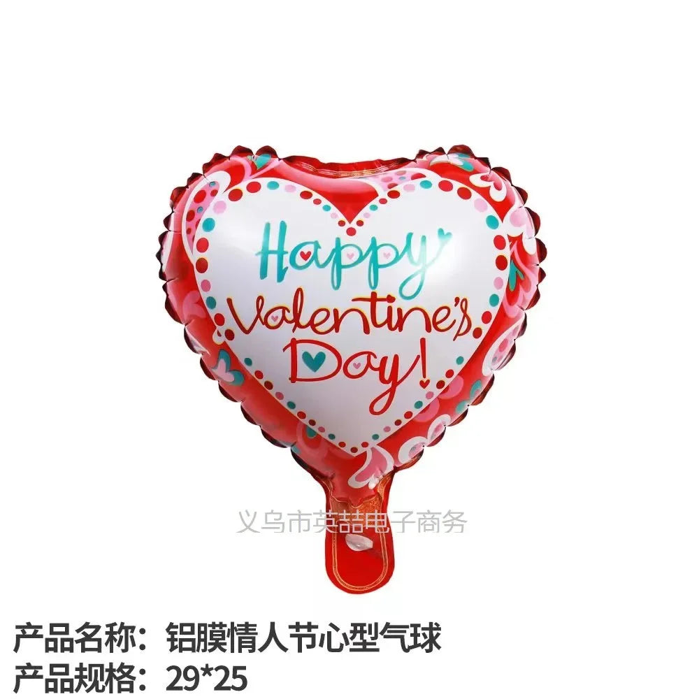 10-Inch Round Love-Shaped Aluminum Foil Balloon – English “Love” Design for Birthday, Valentine’s Day & Wedding Party Decorations