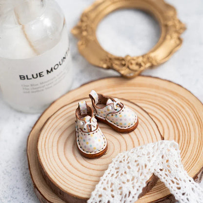 Blythe Baby Mini Cowhide Shoes – Handmade OB22 OB24 UFDOLL Checker Doll Accessories