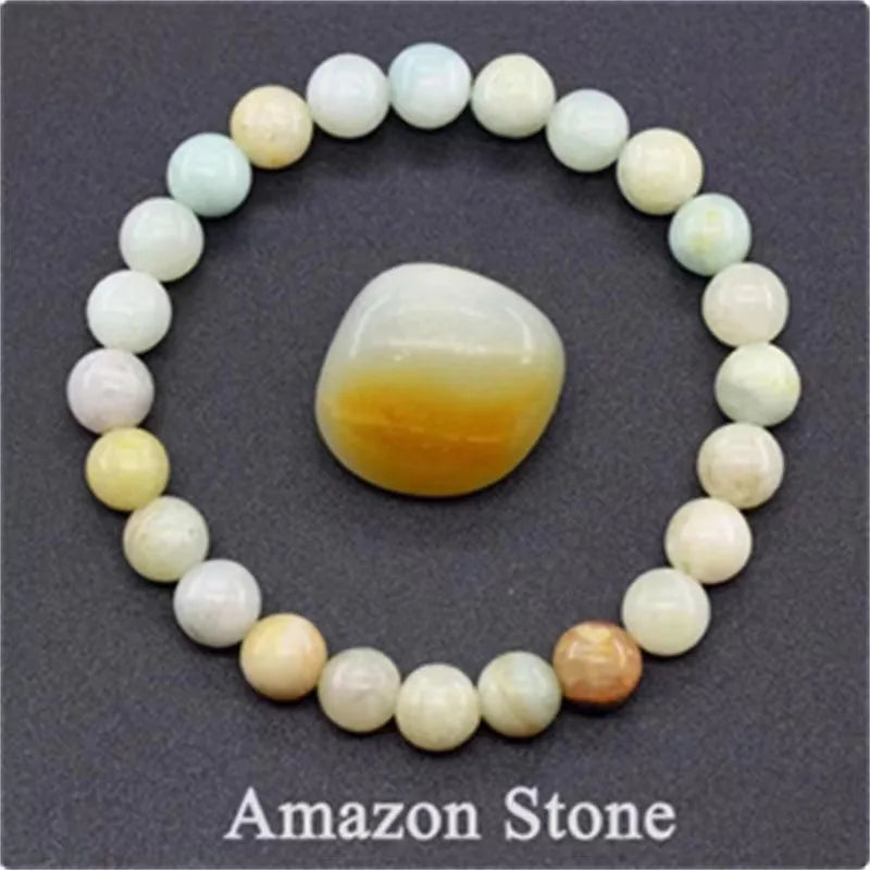 8MM Natural Epidote Zoisite & Lava Stone Bead Bracelet - Tiger Eye & Quartz Jewelry for Women