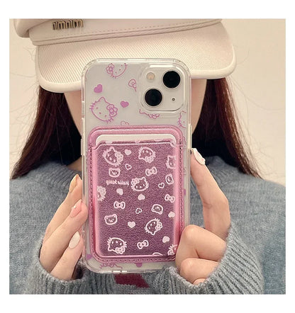 Hello Kitty MagSafe Wallet Case for iPhone 12–16 Pro Max – Cute Sanrio Magnetic Holder with Wireless Charging & Hard Cover
