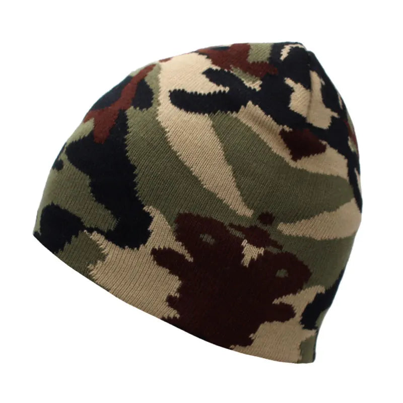 Camouflage Knitted Beanie - Unisex Winter Hat for Men and Women, Warm Skullies Beanies for Autumn and Winter