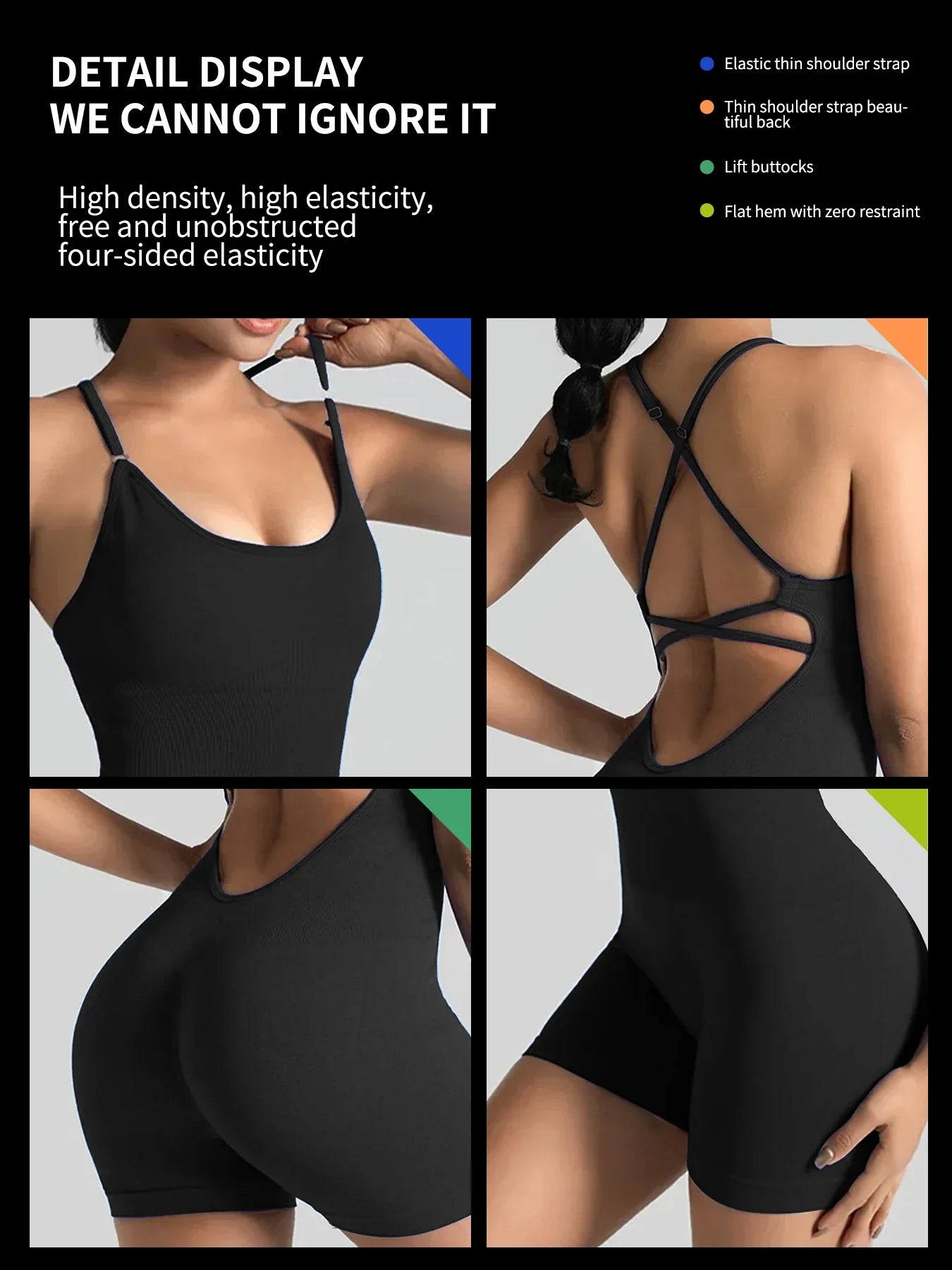 Women’s One-Piece Yoga Jumpsuit – Skinny Fit Short Sports Bodysuit for Gym, Fitness, Stretch Workout Activewear Tracksuit