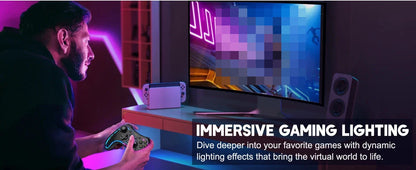 Controller 7039 for Nintendo Switch – Transparent Gamepad with RGB Lights, Turbo, Wake-Up, Multi-Platform & App Support