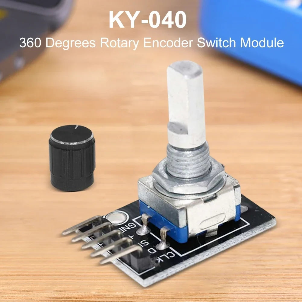 1-8PCS KY-040 Rotary Encoder Module - 360° Knob Switch Sensor Development Board for Arduino 5V DIY Projects