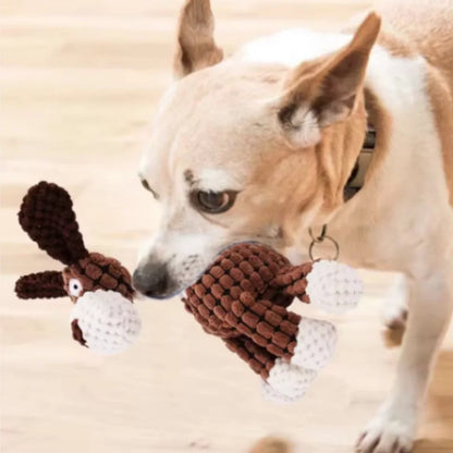 Plush Squeaky Dog Toy - Cute Donkey Teething & Interactive Training Toy for Small Dogs
