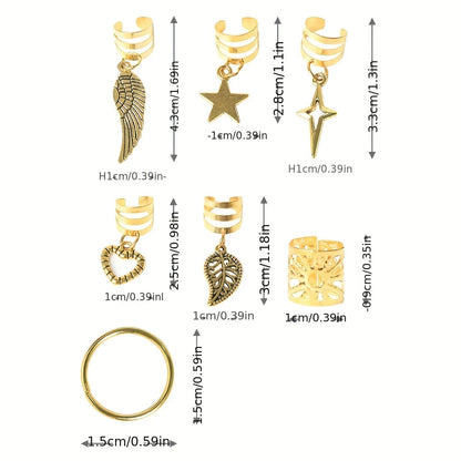 45pcs Alloy Braid Hair Rings – Hippie Style Dreadlock Hair Accessories, Loc Hair Jewelry for Braids, Ideal for Girls and Women