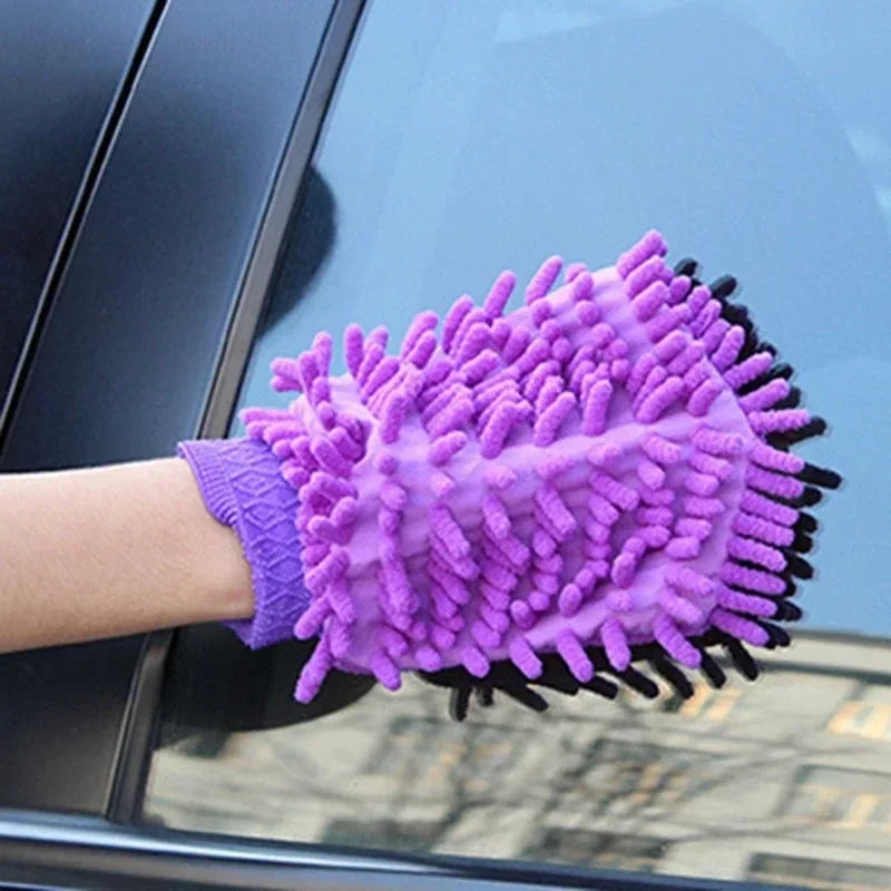 1/5pcs Microfiber Car Wash Gloves — Ultra-Absorbent, Scratch-Free Auto Cleaning Sponge Tool