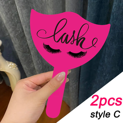 2PCS Eyelash Technician Photo Prop Cards — Soft PVC Handheld Lash Beauty Display Tools for Salon & Social Media
