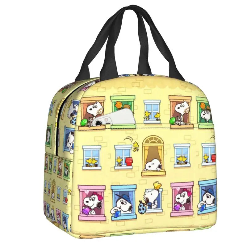 Custom Cute Snoopy Cartoon Insulated Lunch Tote Bag – Portable Thermal Cooler for Women, Work, School & Travel