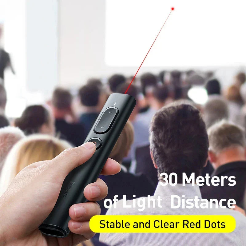 Baseus Wireless Presenter with USB Pointer - Infrared Remote Control Pen for Projector Powerpoint Slide and PPT Page Turning