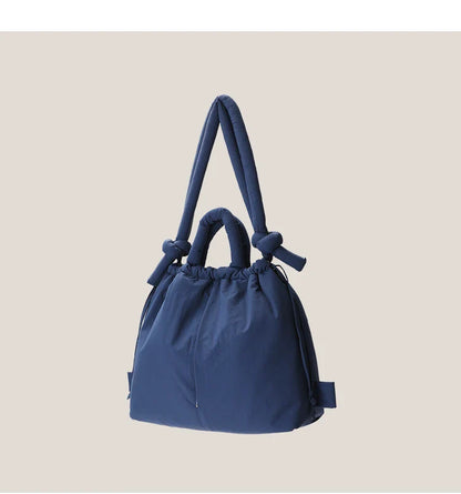 2023 Casual Nylon Padded Tote Bag – Soft Puffer Shoulder & Crossbody Handbag for Women, Large Capacity Vintage Design