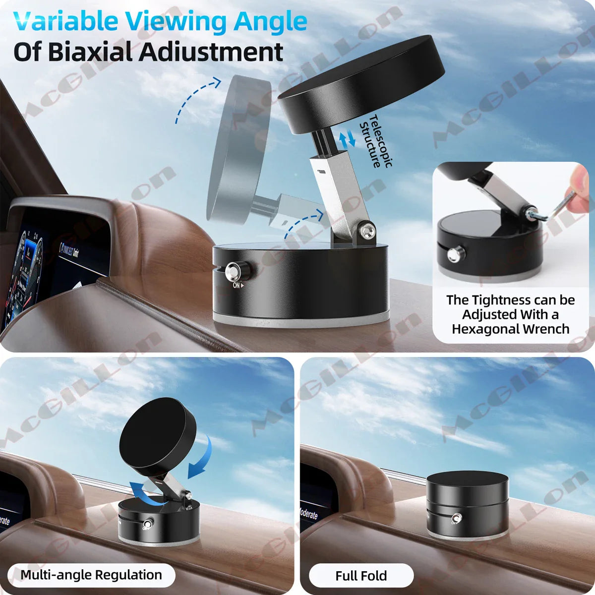 Vacuum Magnetic Folding Swivel Stand – Double-Sided Suction Cup Universal Mobile Phone Holder
