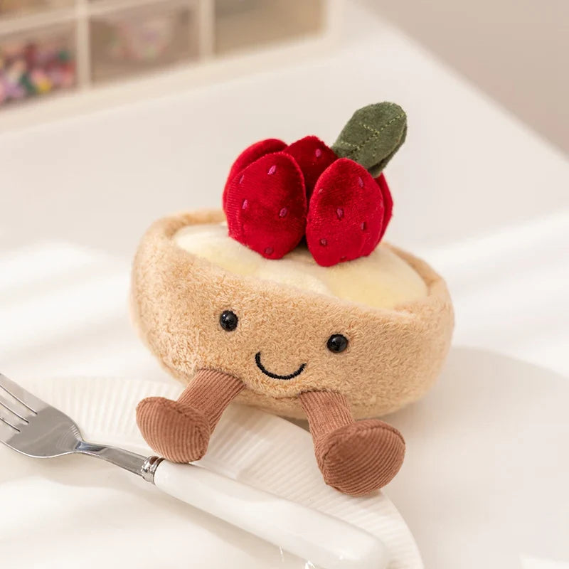 Cute Dessert Plush Toys – Soft Cake, Waffle, Pancake, Macaron, Éclair Stuffed Dolls for Kids Gift & Home Decor