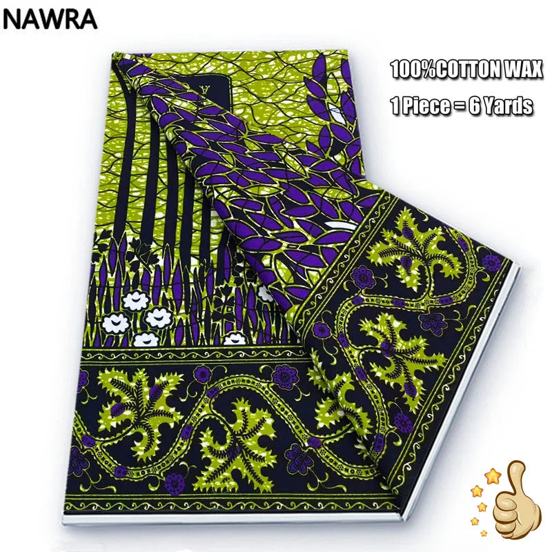 Original 100% Cotton African Wax Print Fabric - Soft Ankara Batik DIY Pagne