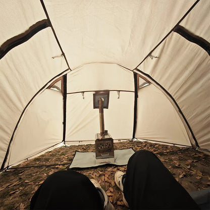Fireproof Hot Tent for 2 People – Waterproof Extend Dome with Stove Jack & Snow Skirt, 4-Season Camping, Hiking, Hunting Winter Shelter