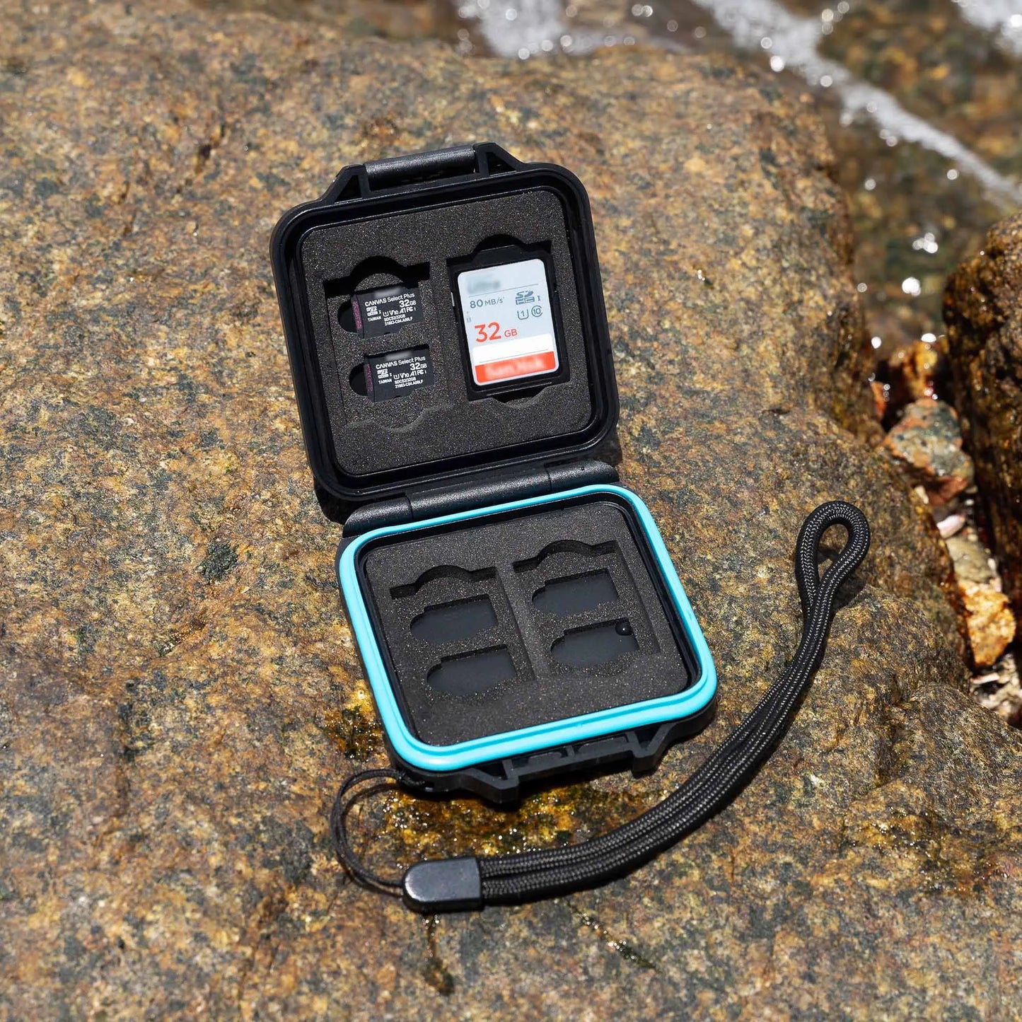 JJC SD & Micro SD Card Holder – Waterproof, Shockproof Hard Case with EVA Foam Pad for Memory Card Storage