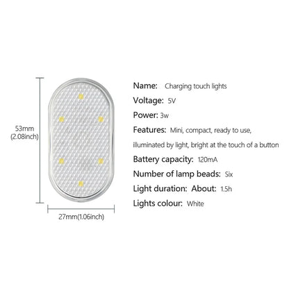 BLALION Car LED Touch Lights - Wireless Interior Light with Magnetic Attachment - USB Rechargeable Roof Ceiling Lamp for Reading and Auto Door Lighting