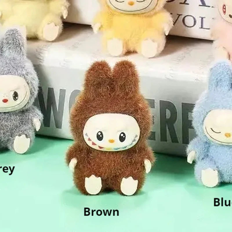 Labubu Mini Plush Toy 4.3cm – Sitting Posture Handmade Cartoon DIY Desktop Ornament Mystery Box Gift