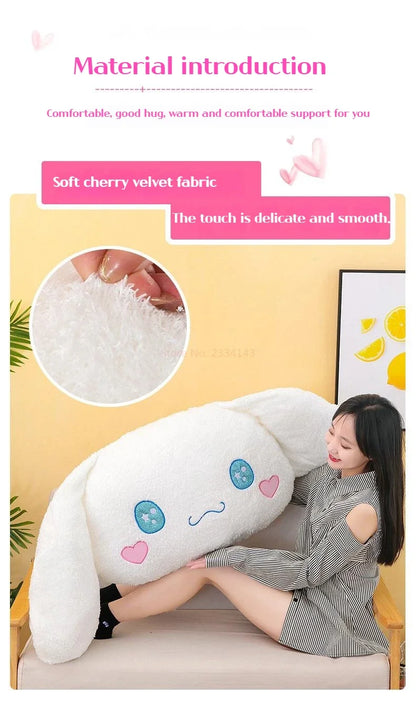 70 / 90 / 110 / 130cm cm Aoger Cinnamoroll Plush Doll – Kawaii Cartoon Stuffed Toy, Car Headrest Pillow & Back Cushion, Birthday Gift