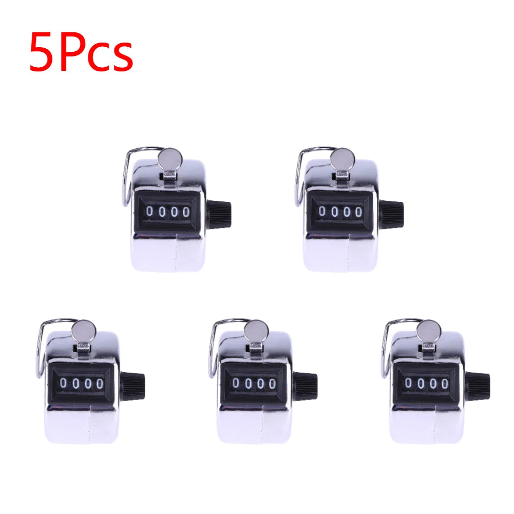 Handheld 4-Digit Tally Counter – Mechanical Manual Palm Clicker for Number Counting, Assorted Colors