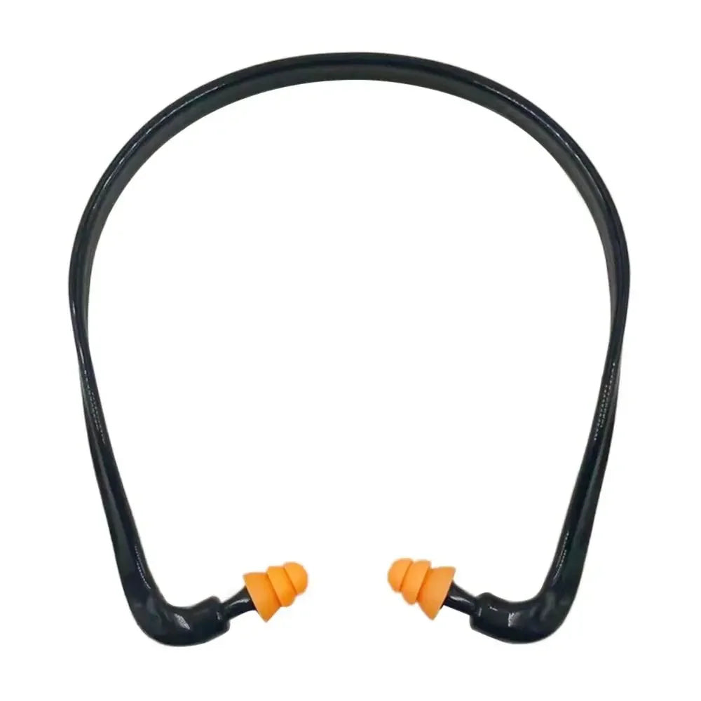 Soft Silicone Head-Mounted Earplugs – Blue, Black & Orange Anti-Noise Ear Protection for Swimming & Sleeping