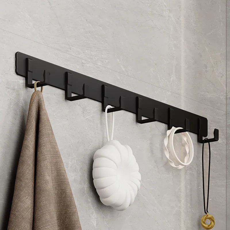Maximize Your Space: Space Aluminum Black Hook - Multipurpose Towel, Clothes, or Storage Hook - Ideal for Bathroom, Living Room, or Door Back - Simplistic Design to Save Space