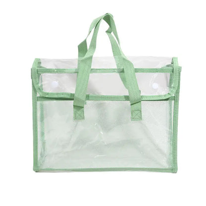 Large Capacity Waterproof Handheld Study Bag – Transparent PVC Exam & Test Paper Storage for Elementary School