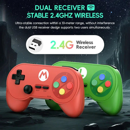 Data Frog PC07 Classic Wireless Retro Game Controller – Dual Receiver Gamepad for PC, Android TV & Arcade Gaming