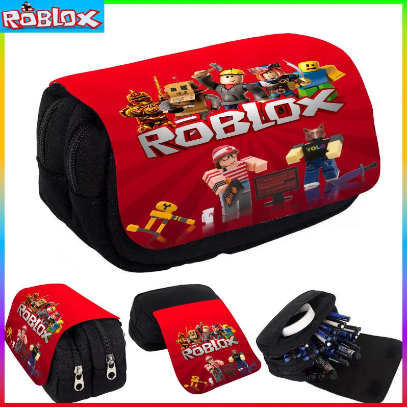 ROBLOX Pencil Case - Multi-Layer Stationery Box with Large Capacity for Pens and Pencils, Game Peripheral Storage Bag