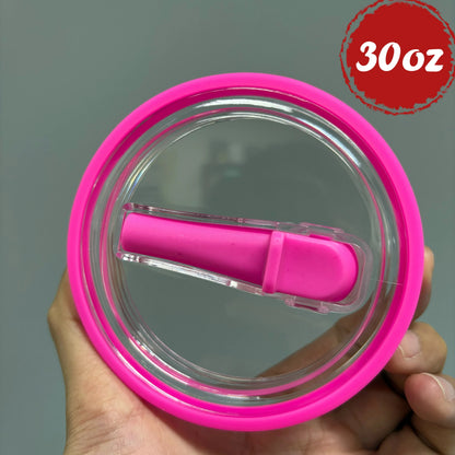 30oz/40oz Tumbler Flip Straw Lid Replacement – Spill-Proof Reusable Cover for Quencher Cups