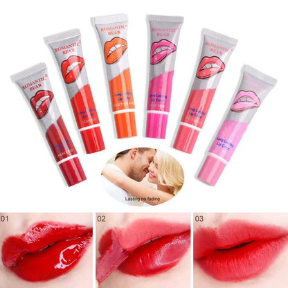 6 Color Peel-Off Lip Gloss Lipstick – Waterproof Long-Lasting Shine Lip Tint Set