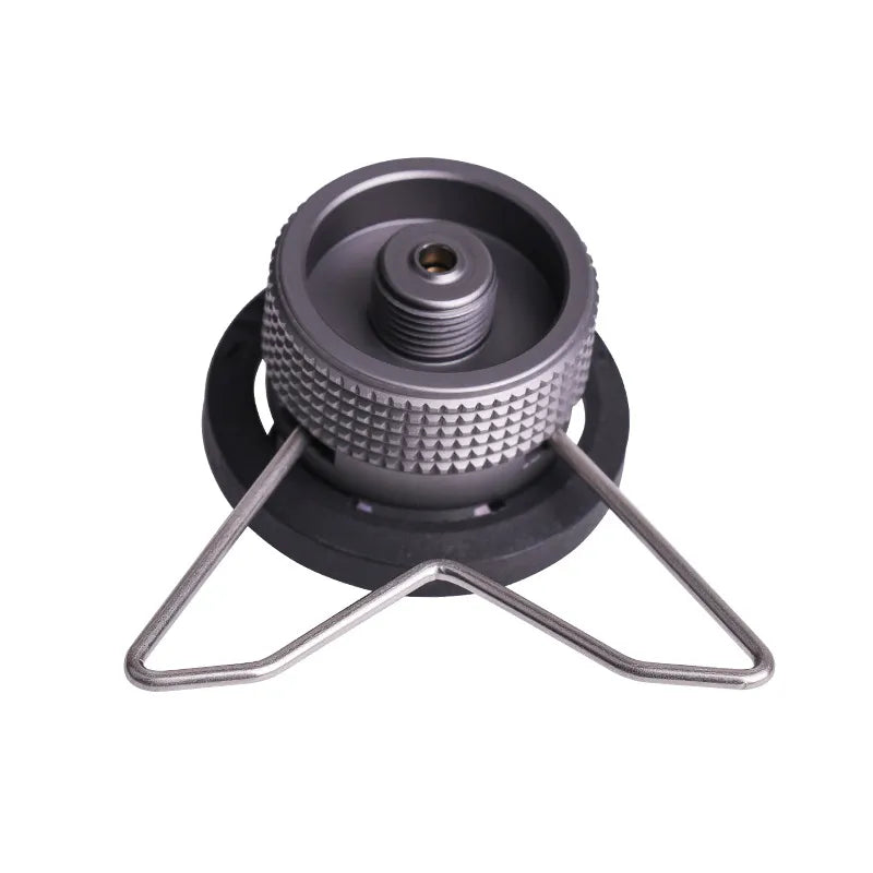 Gas Cartridge Adapter with Bracket: Butane Conversion Nozzle for Lindal Valve Output - 2024 Bottle Input Screw Type