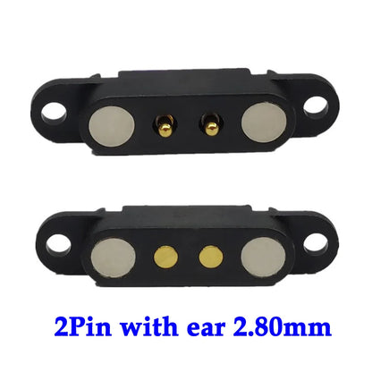 2A DC Magnetic Pogo Pin Connector - 2-5 Pin Spring Loaded Male Female Power Socket with 2.5/2.8mm Pitch